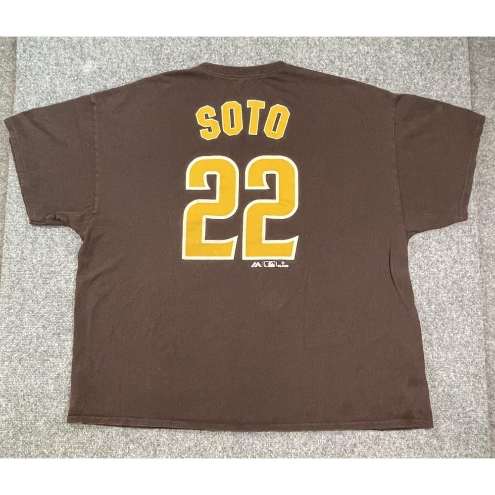 Majestic MLB Tee Shirt San Diego Padres Soto Yankees Tee 3XL Heavyweight Cotton - Picture 2 of 8